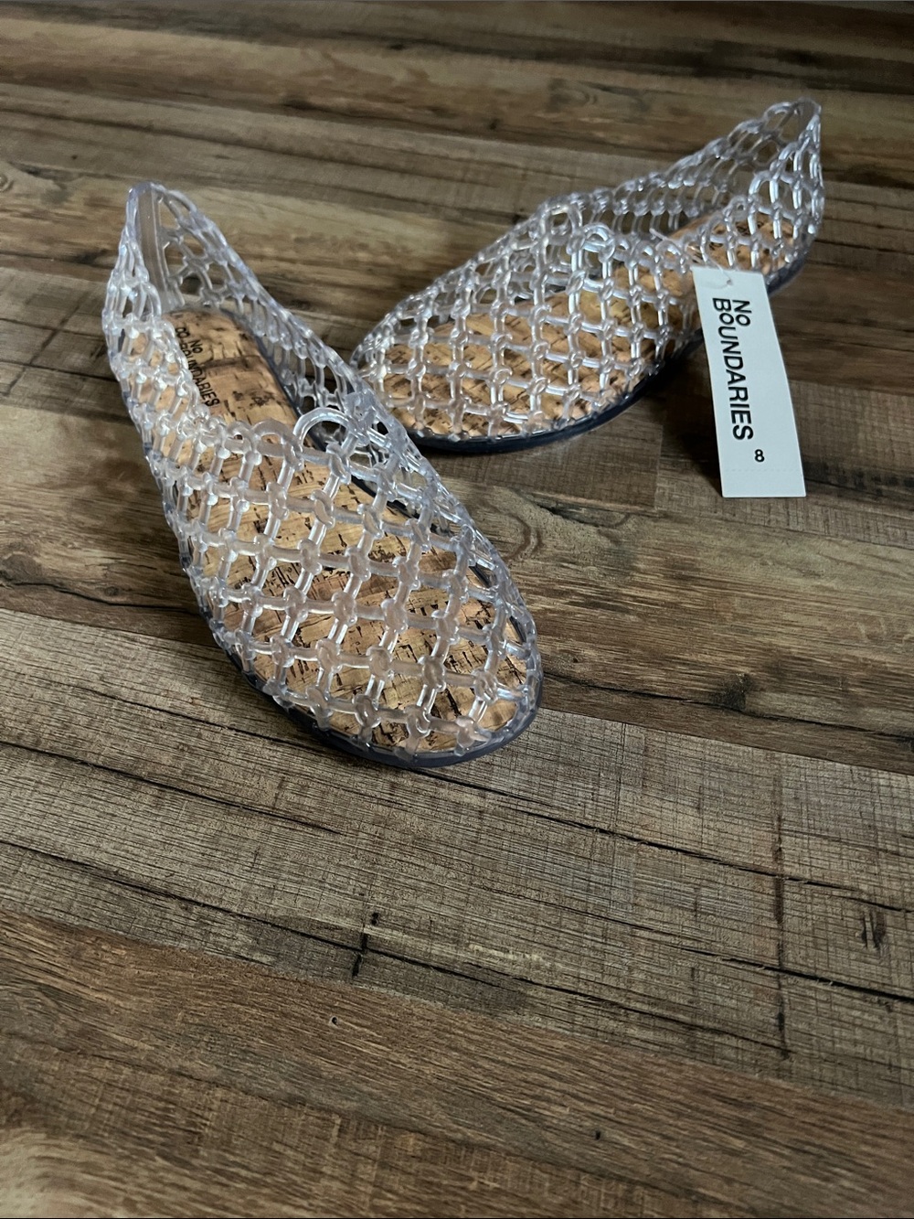 New No Boundaries Clear Jelly Flats - Women's Size 8